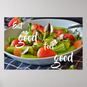 Poster Coma salada do aspargo da boa sensação a boa