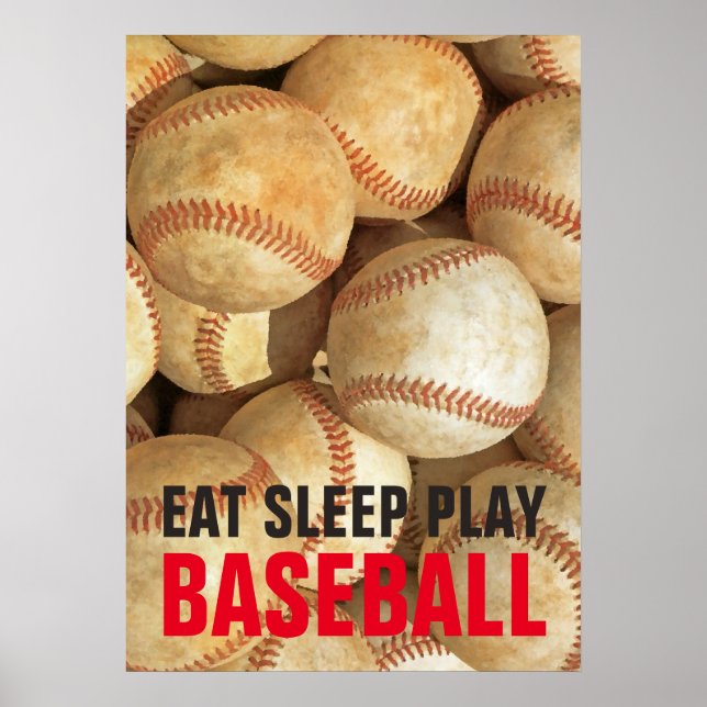 Póster Coma Sleep Play Baseball Inspirational (Frente)