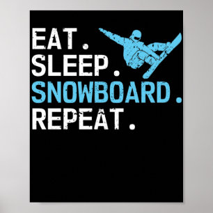 Poster Coma Snowboard Repetir Hobby Snowboarder