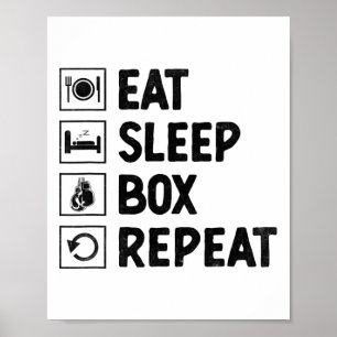 Poster Coma Sonho Boxe Repetir Boxeador Esportes Força At