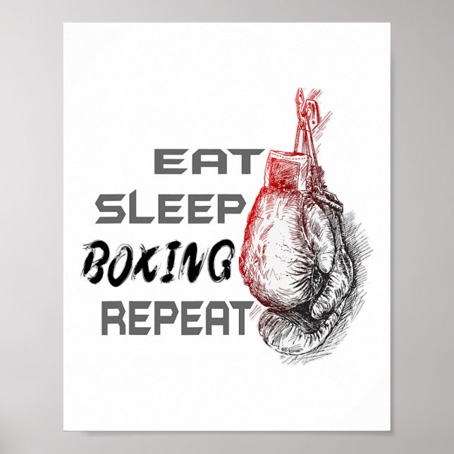 Poster Coma Sonho Boxe Repita Entusiasta do Boxe  (Frente)