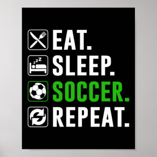 Poster Coma Sonho Futebol Repita Jogador de Futebol Engra