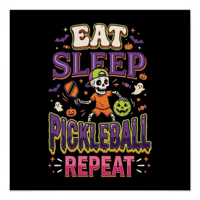Póster Coma Sonho Pickleball Repita Pickleball (Frente)