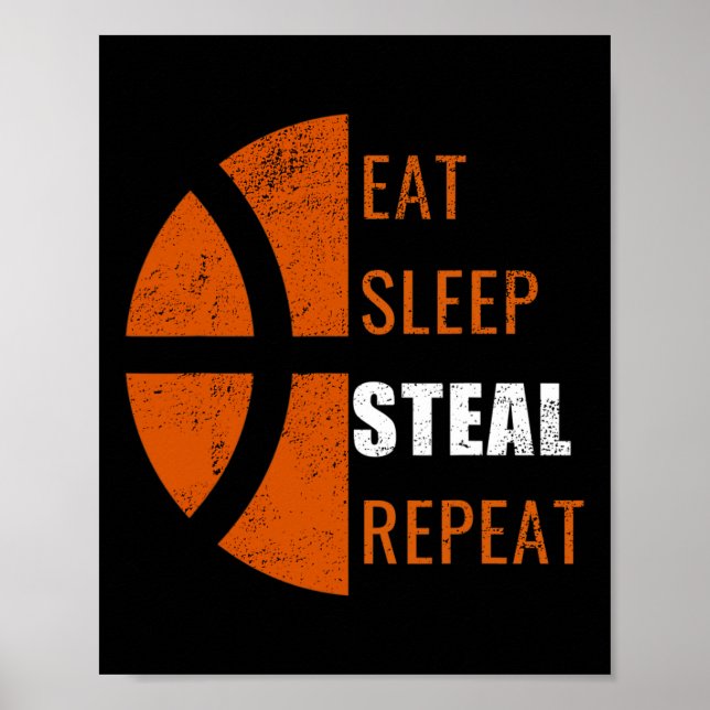 Poster Coma Sono Roubar Repetições Homens De Basquete Mul (Frente)