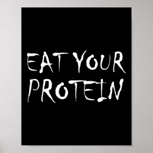 Poster Coma Sua Proteína Proteína Construção Muscular Fit