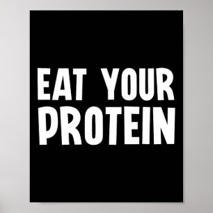 Poster Coma Sua Proteína Proteína Construção Muscular Fit
