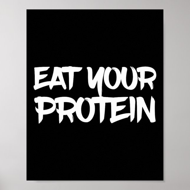 Poster Coma Sua Proteína Proteína Construção Músculo Fitn (Frente)