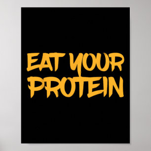 Poster Coma Sua Proteína Proteína Construção Músculo Fitn