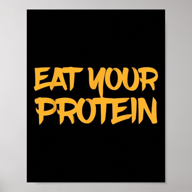 Poster Coma Sua Proteína Proteína Construção Músculo Fitn (Frente)