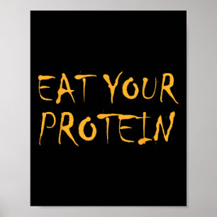 Poster Coma Sua Proteína Proteína Construção Músculo Fitn