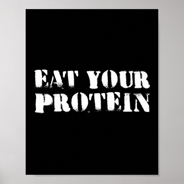 Poster Coma Sua Proteína Proteína Construção Músculo Fitn (Frente)