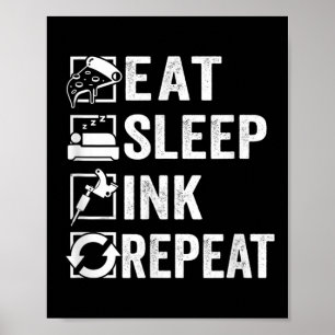 Poster Coma Tinta Do Sono Repetindo, O Tatuador Tatuador