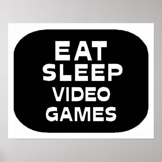 Póster Coma Videos games de repouso (Frente)