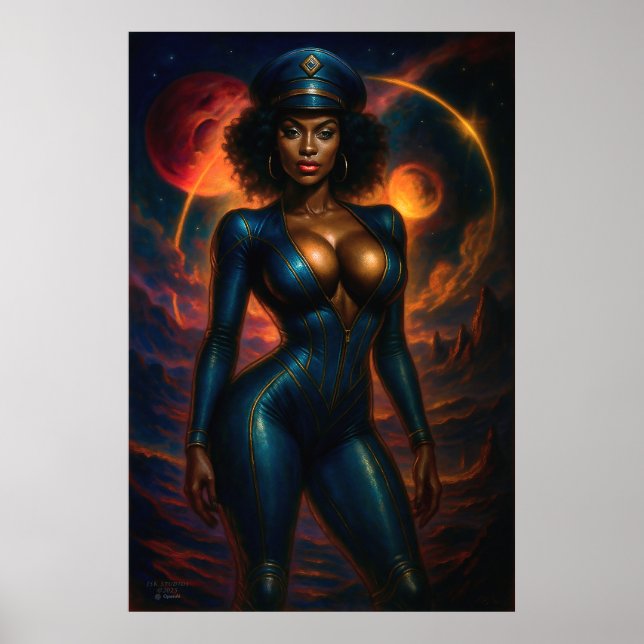 Poster Comandante Gail Kween | Glamour de Ficção Científi (Frente)