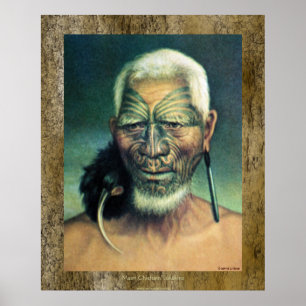 Póster Comandante maori Tukukino de NZ por Gottfried