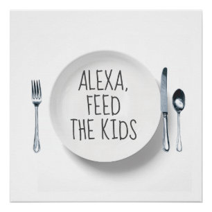 Póster Comando Alexa Humor em Branco