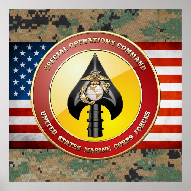 Póster Comando de Operações Especiais USMC (MARSOC) [3D] (Frente)