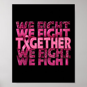 Poster Combatemos Juntos O Suporte À Consciência Do Cance