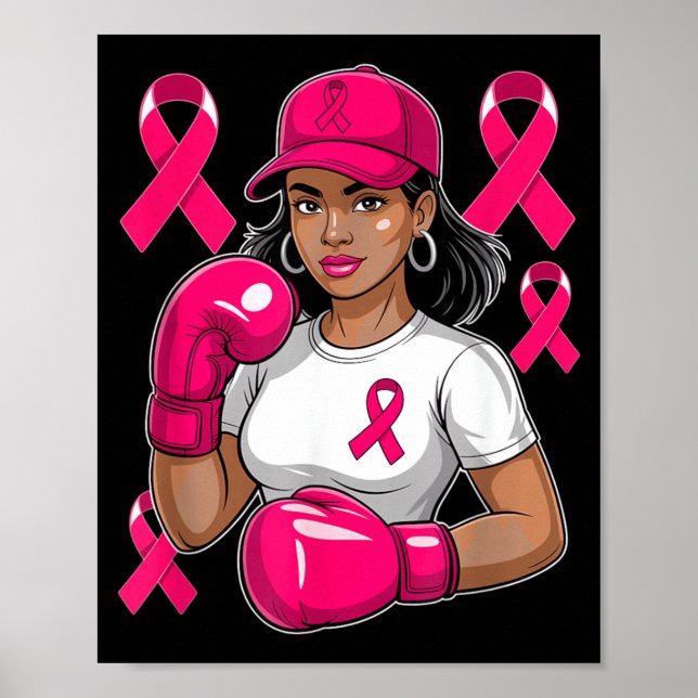 Poster Combatente da Conscientização do Câncer de Mama (Frente)