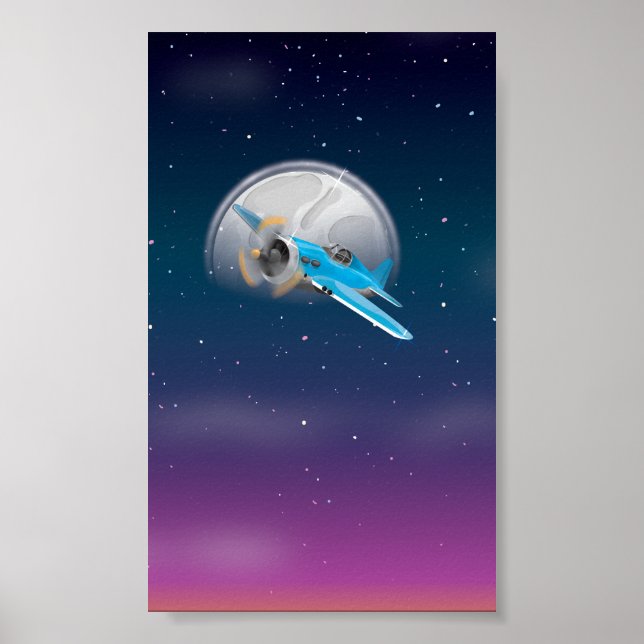 Póster Combatente de Aeronaves Vintage (Frente)