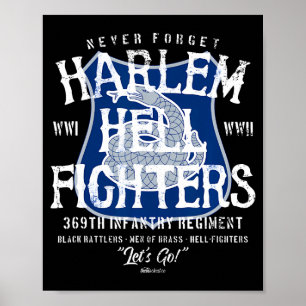 Poster Combatentes do Harlem Vintage História Militar Neg