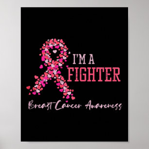 Poster Combater Fita Rosa Corações da Fita Sensibilização