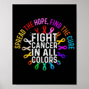 Poster Combater o Câncer em Todas e Cada Cor - Fita Flor