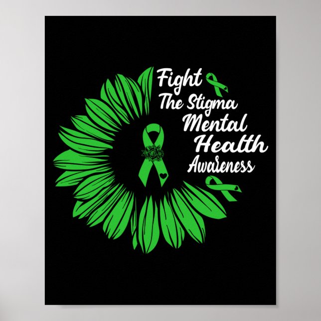Poster Combater o estigma _ mês de conscientização sobre  (Frente)