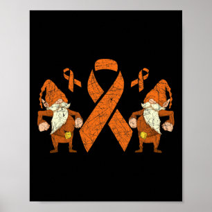 Poster Combater o Gnome Laranja Fita Leucemia Sensibiliza
