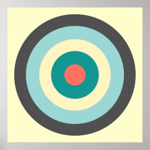 Poster Combinação de Cinzas Bullseye por Shirley Taylor