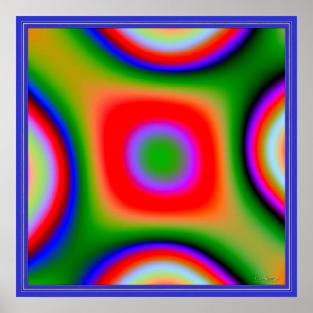 Póster Combinação de Cores Pulsantes (Frente)