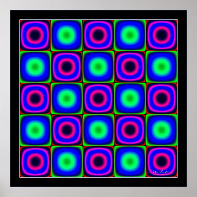 Póster Combinações de cores de brilho (Frente)