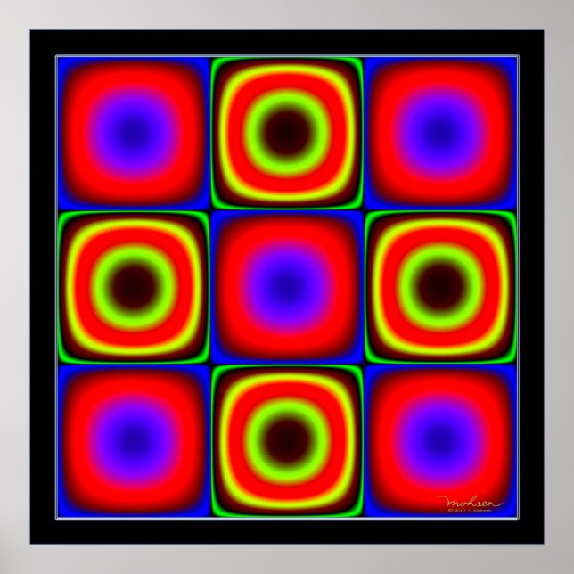 Póster Combinações de Cores Vacilantes (Frente)