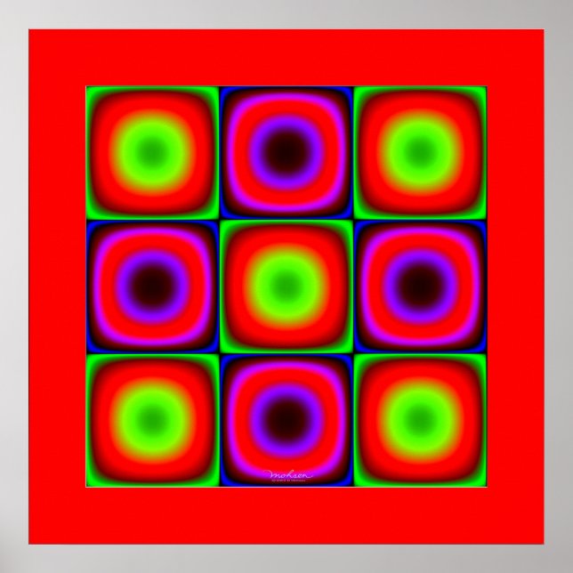 Poster Combinações de cores vibrantes (Frente)