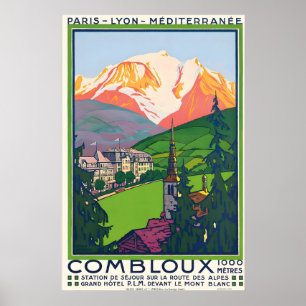 Poster Combloux Chamonix Megeve Alpes Montanhas França