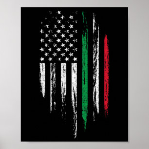 Poster Combo de Bandeira Ítalo-Americana Itália EUA Itáli