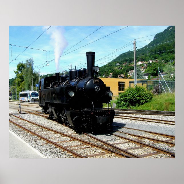 Poster Comboio a vapor em Blonay (Frente)