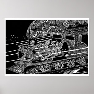 PÓSTER COMBOIO A VAPOR POR BARRY COOKE