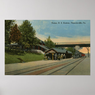 Poster Comboio da Estação Ferroviária Penn Phoenixville P