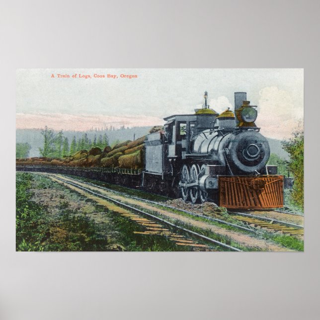Póster Comboio de LogsCoos Bay, OR (Frente)