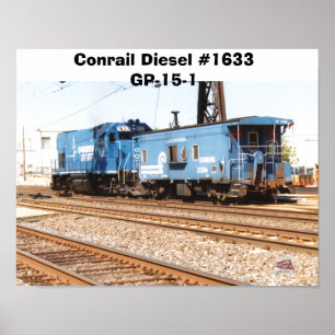 Poster Comboio Diesel #1633 GP-15-1 e caboose