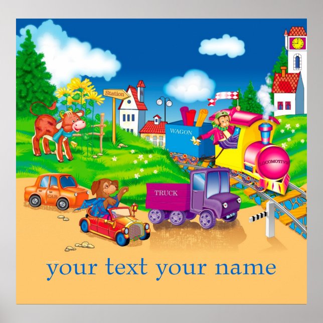 Póster comboio e carro (Frente)