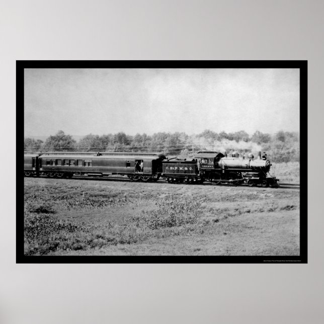 Poster Comboio ferroviário de Chicago e Northwestern 1899 (Frente)