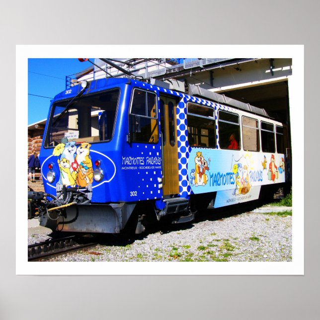 Póster Comboio marmota na Suiça (Frente)
