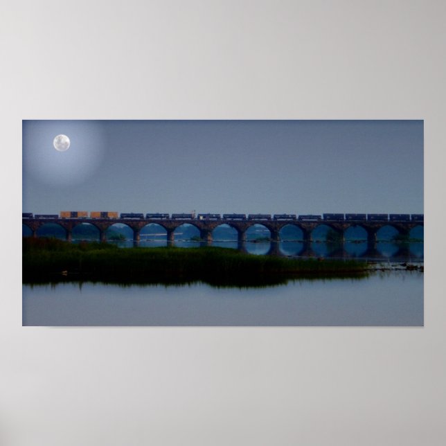 Póster Comboio Moonlit - Ponte Rockville, PA (Frente)