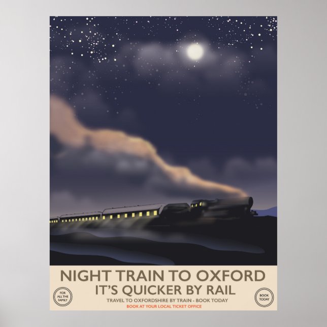 Poster Comboio noturno em Oxford (Frente)