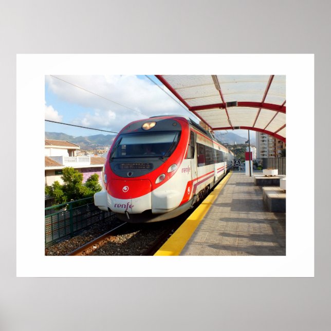 Poster Comboio Renfe na estação de Los Boliches, Costa de (Frente)