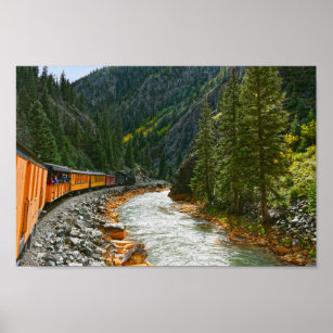 Poster Comboio Seguindo o Rio Animas, Colorado
