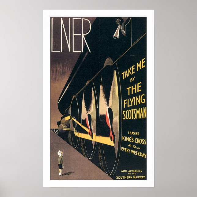 Póster Comboio viagens vintage do Sul (Frente)