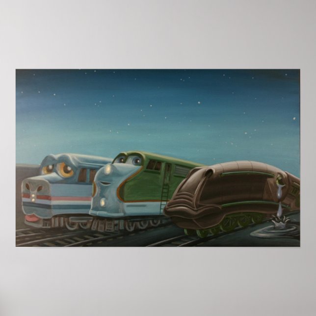 Poster Comboios em Boston Yard (Frente)